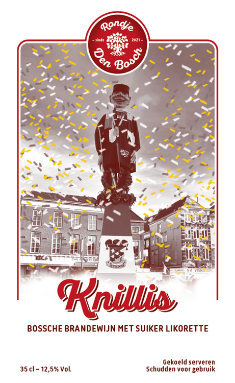 Knillis Brandewijn met suiker likorette voorzijde etiket