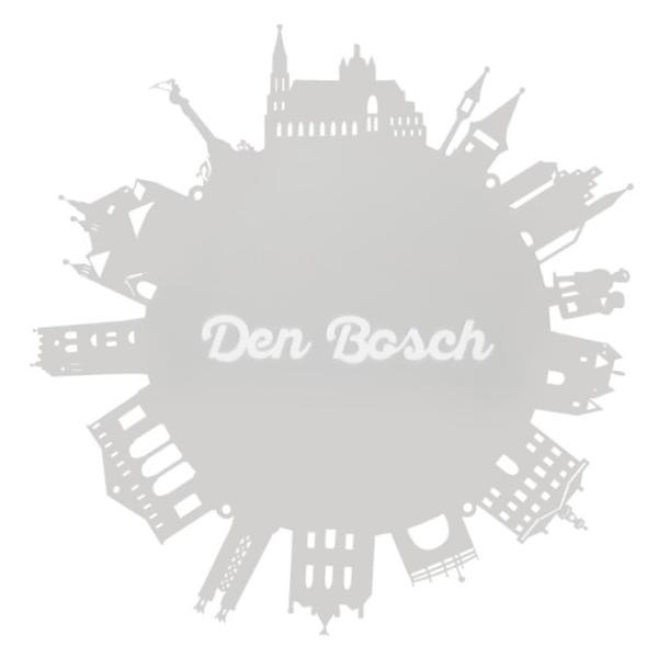 Den Bosch Skyline rond Rondje Den Bosch wit