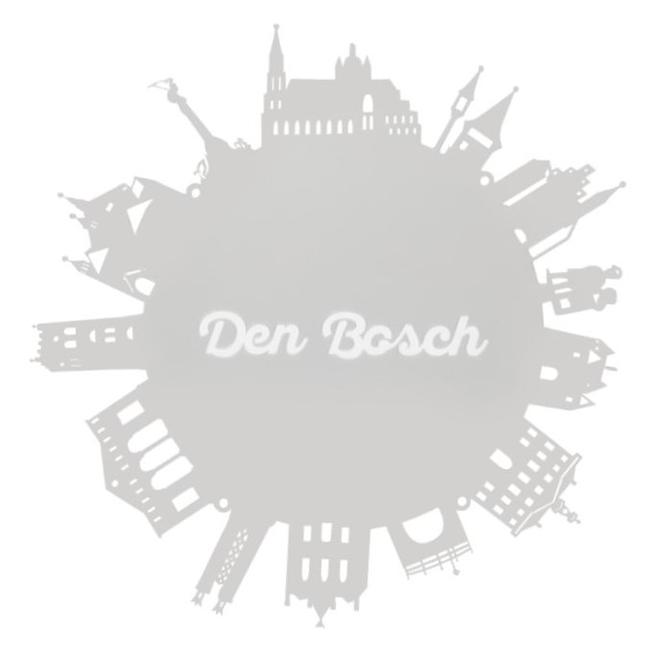 Den Bosch Skyline rond Rondje Den Bosch wit