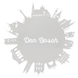 Den Bosch Skyline rond Rondje Den Bosch wit