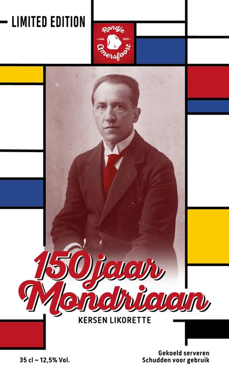 De 150 jaar Limited Edition Kersen Likorette is een eenmalige uitgave die enkel in 2022 toegevoegd wordt aan de bestaande serie van 4 smaken Rondje Amersfoort.

Op 7 maart 2022 is het 150 jaar geleden dat Piet Mondriaan werd geboren 
in Amersfoort aan de Kortegracht. In zijn geboortewoning is nu het museum Mondriaanhuis gevestigd en hier zal ter ere van 150 jaar Mondriaan vanaf 7 maart 2022 het ‘Feest van der Verbeelding’ starten.

De Nederlandse kunstenaar is bij het grote publiek vooral bekend om zijn abstracte en non-figuratieve kunst en als grondlegger van kunstbeweging De Stijl. Zijn latere werk met de kenmerkende horizontale en verticale zwarte lijnen en kleurvlakken met primaire kleuren, is wereldberoemd. Hij ontwikkelde zich vanuit het impressionisme, via het symbolisme en het kubisme, naar een persoonlijke vorm van abstracte schilderkunst. 
Scan de QR-Code en ontdek meer over Piet Mondriaan.
Om dit jubileum te vieren heeft Rondje Amersfoort een kersen likorette ontwikkeld die de karakteristieke rode kleur van Mondriaan symboliseert. Het etiket is i.s.m. met de studenten van het ROC Amersfoort Media, ICT & Design College tot stand gekomen waarvan het winnende etiket ontworpen is door Vera Noordhof.
'Rondje Amersfoort' bestaat uit 6 verschillende smaken. Iedere smaak heeft een Amersfoorts karakter gekoppeld aan bijvoorbeeld een gebouw, plek, gebeurtenis, geschiedenis etc. Zo proeft u de smaken & geschiedenis van Amersfoort.

De likorette van Rondje Amersfoort is een laag alcoholhoudende likeur.