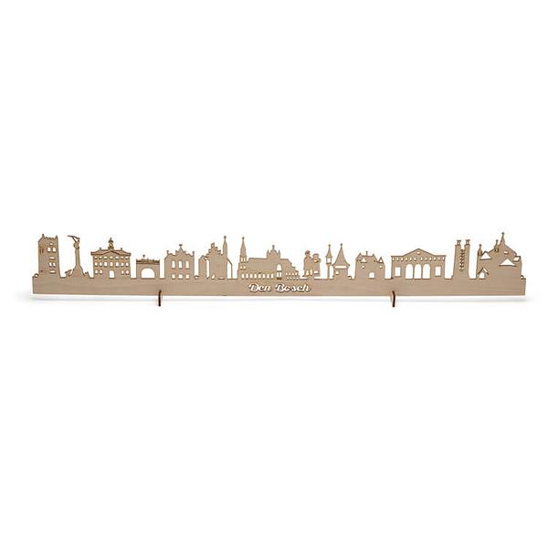 Den Bosch ('s-Hertogenbosch) skyline horizontaal in hout of acryl in de kleuren rood wit of zwart