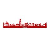 Utrecht skyline horizontaal in acryl in de kleur rood