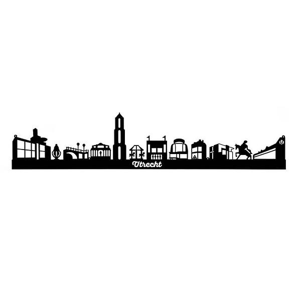 Utrecht skyline horizontaal in acryl in de kleur zwart