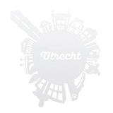 Utrecht skyline rond in hout of acryl in de kleur wit