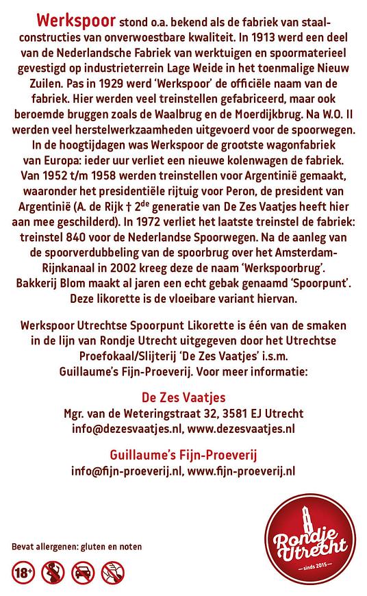 Sint Maarten Koffie likorette Rondje Utrecht, Ontdek de smaak van Utrecht Miniatuur Rondje Utrecht likorette likeur Werkspoor Spoorpunt, Makke Jannen Kastanje, Sint Maarten Koffie, Leugenaarsbank Mokka, Gerrit Rietveld Beukennoot, Cupfighters Kersen, De Inktpot Drop, Oudegracht Chocolade, Piekenkermis Nougat, Verborgen RijkDOM Karamel, Vrolijke noot Hazelnoot, De Zes Vaatjes Crème Brulée Fijn-Proeverij Rondje Nederland