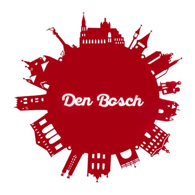 Den Bosch Skyline rond Rondje Den Bosch rood